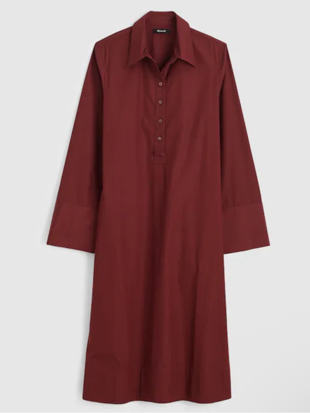 Madewell Poplin Long-Sleeved Shirtdress - Chocolate Raisin - Picture 6 of 7
